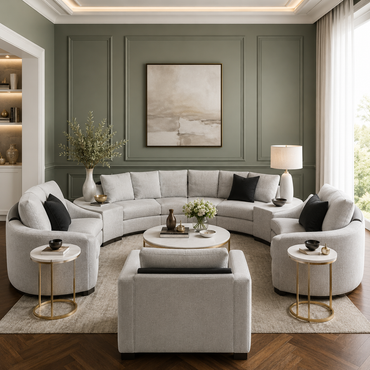 Ambrister U Shape 10 Seater Leatherette Sofa Set – Luxury Modern Sectional Sofa for Living Room