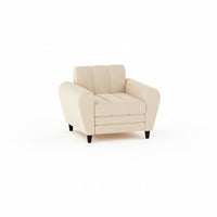 Bali 3 Seater Fabric Sofa with 2 Cushions | Wooden Fabric Sofa
