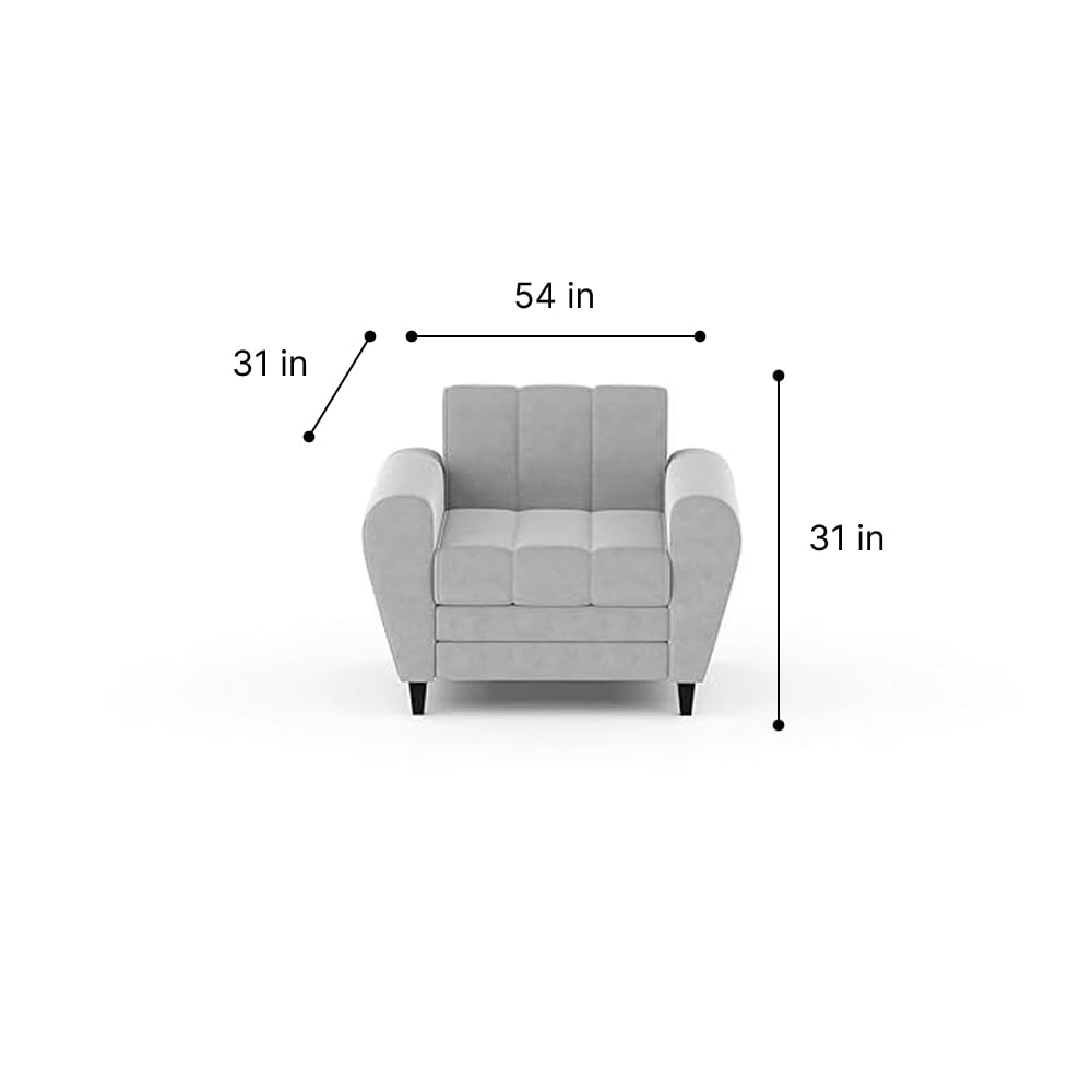 Bali 3 Seater Fabric Sofa with 2 Cushions | Wooden Fabric Sofa