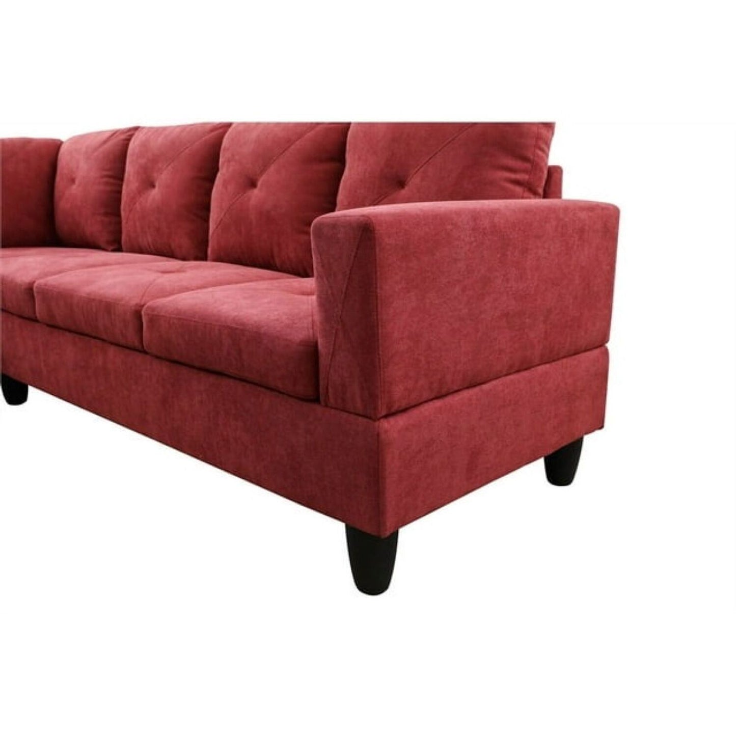 Christen 5 Seater L Shape Fabric Sofa Set with Storage Ottoman