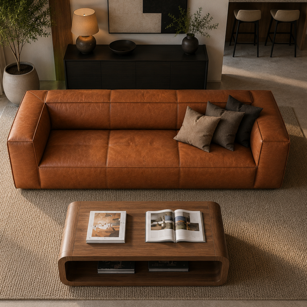 Mellow Modern 3 Seater Leatherette Sofa for Living Room | Luxury 3 Seater Sofa Couch | Torque India
