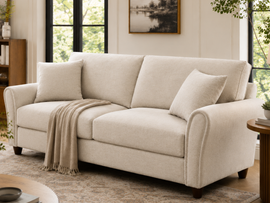 Penny 3 Seater Fabric Sofa – Modern Wooden Frame Living Room Couch