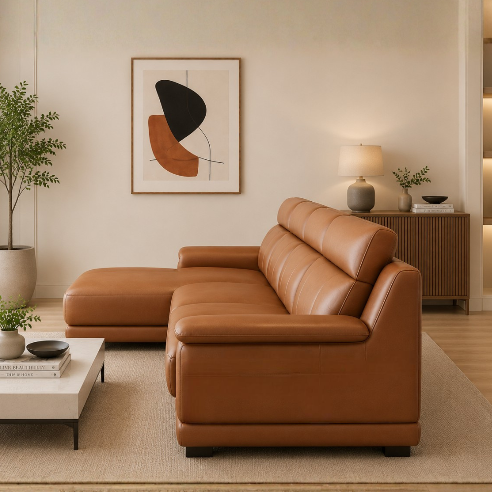 Marvella 5 Seater Modern Leatherette Sofa Set for Living Room | Premium L Shape Corner Sofa