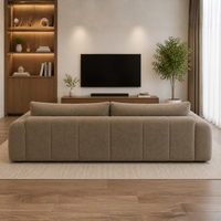 Zenvaro 4 Seater Premium Curved Sofa for Living Room | Modern Luxury Fabric Couch