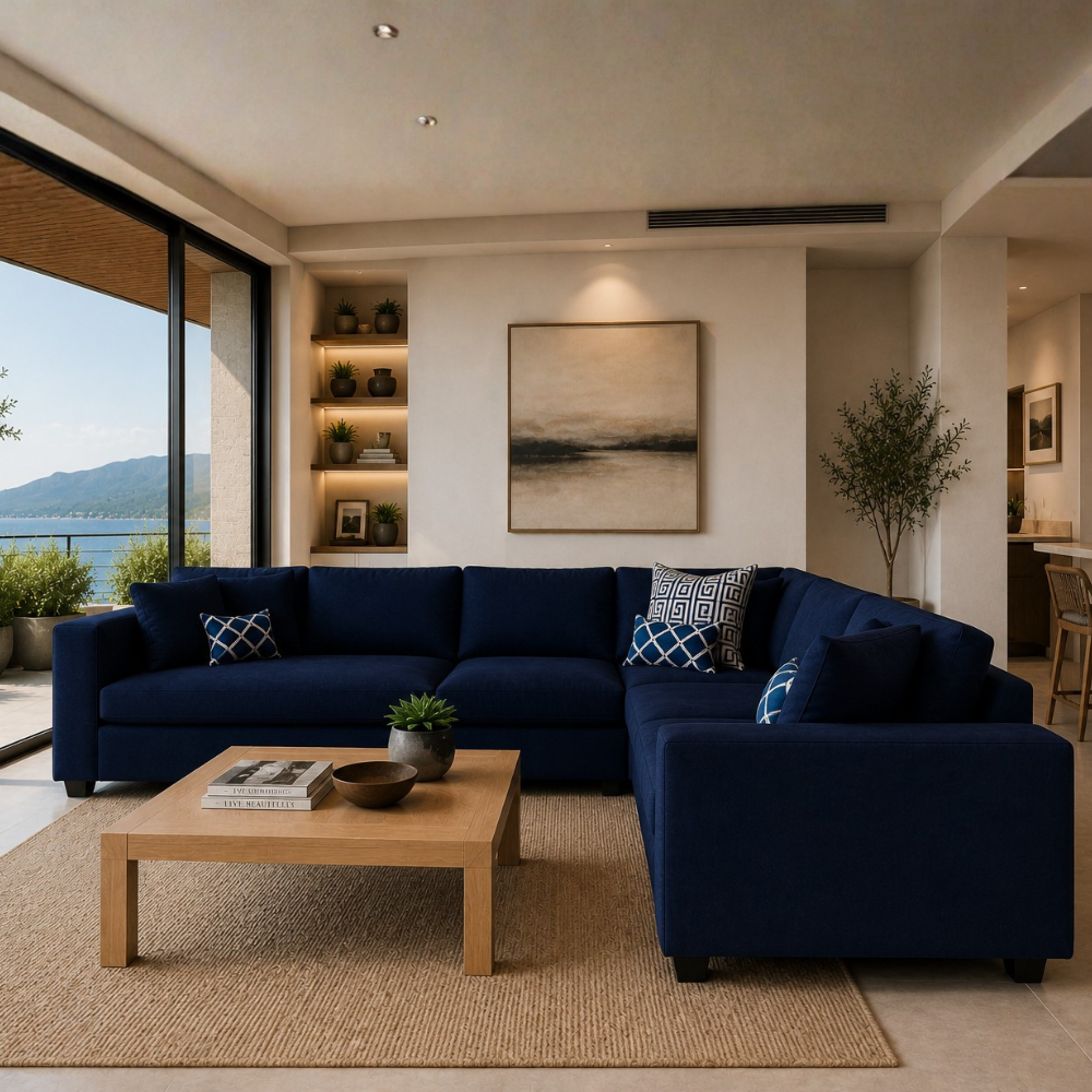 Alston Fabric L Shape 5 Seater Corner Sofa | Modern Living Room Sofa