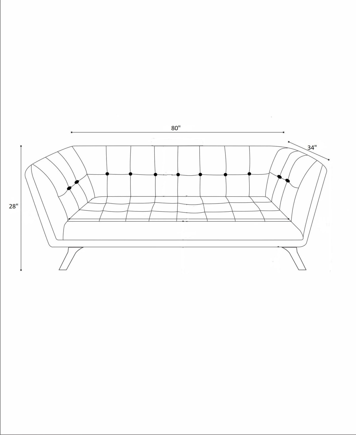 Louis Leatherette Sofa For Living Room