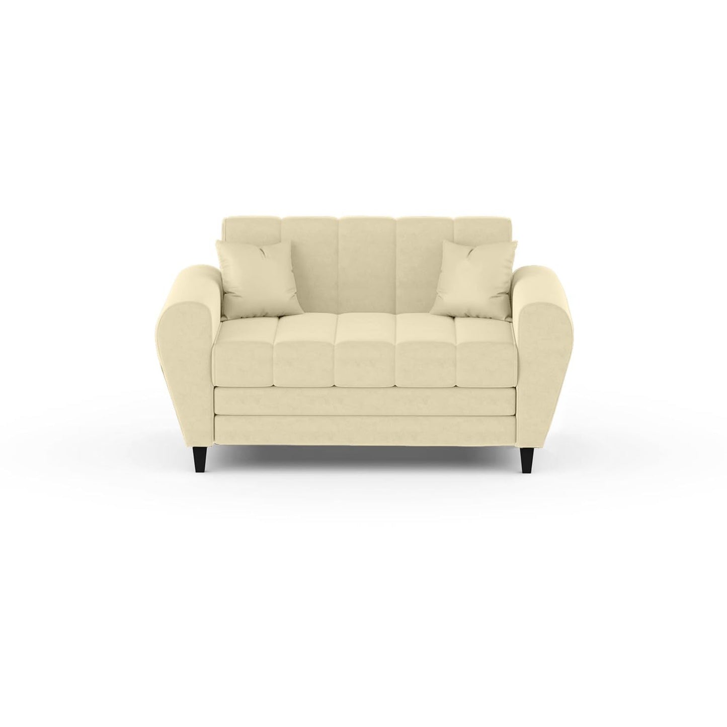 Bali 3 Seater Fabric Sofa with 2 Cushions | Wooden Fabric Sofa