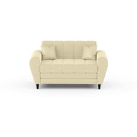 Bali 3 Seater Fabric Sofa with 2 Cushions | Wooden Fabric Sofa