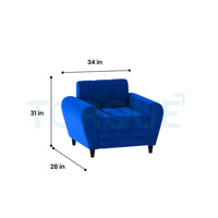 Bali 3 Seater Fabric Sofa with 2 Cushions | Wooden Fabric Sofa