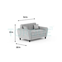 Bali 3 Seater Fabric Sofa with 2 Cushions | Wooden Fabric Sofa