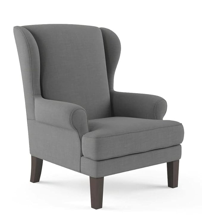 Chicago 1 Seater Upholstered Wing Chair for Living Room|Bedroom|Office - Grey