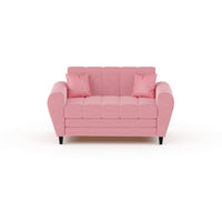 Bali 3 Seater Fabric Sofa with 2 Cushions | Wooden Fabric Sofa
