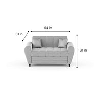 Bali 3 Seater Fabric Sofa with 2 Cushions | Wooden Fabric Sofa
