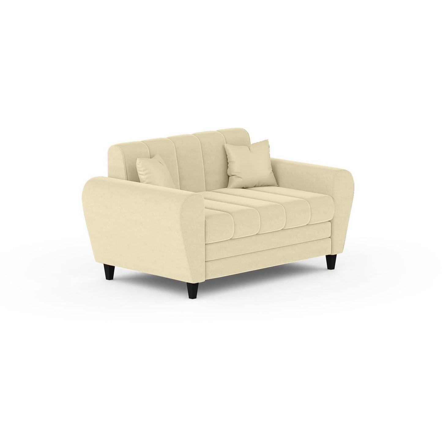 Bali 3 Seater Fabric Sofa with 2 Cushions | Wooden Fabric Sofa