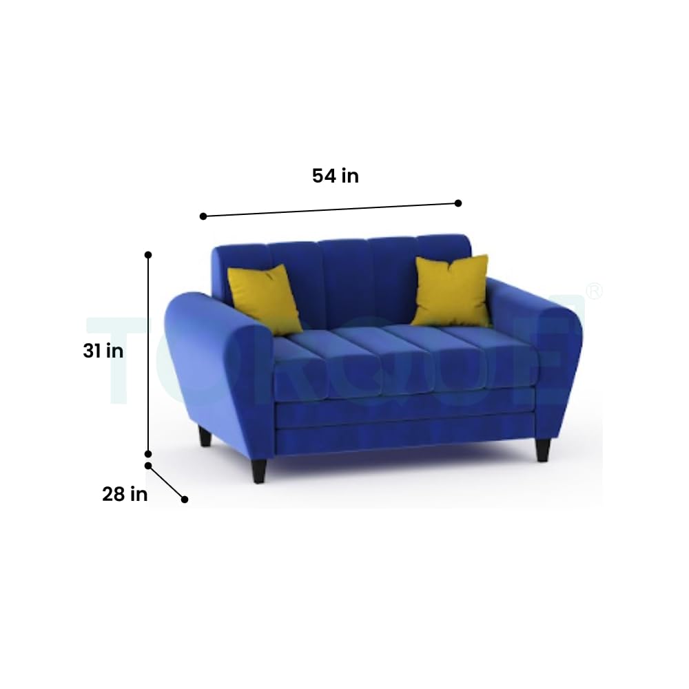 Bali 3 Seater Fabric Sofa with 2 Cushions | Wooden Fabric Sofa