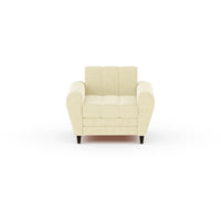 Bali 3 Seater Fabric Sofa with 2 Cushions | Wooden Fabric Sofa