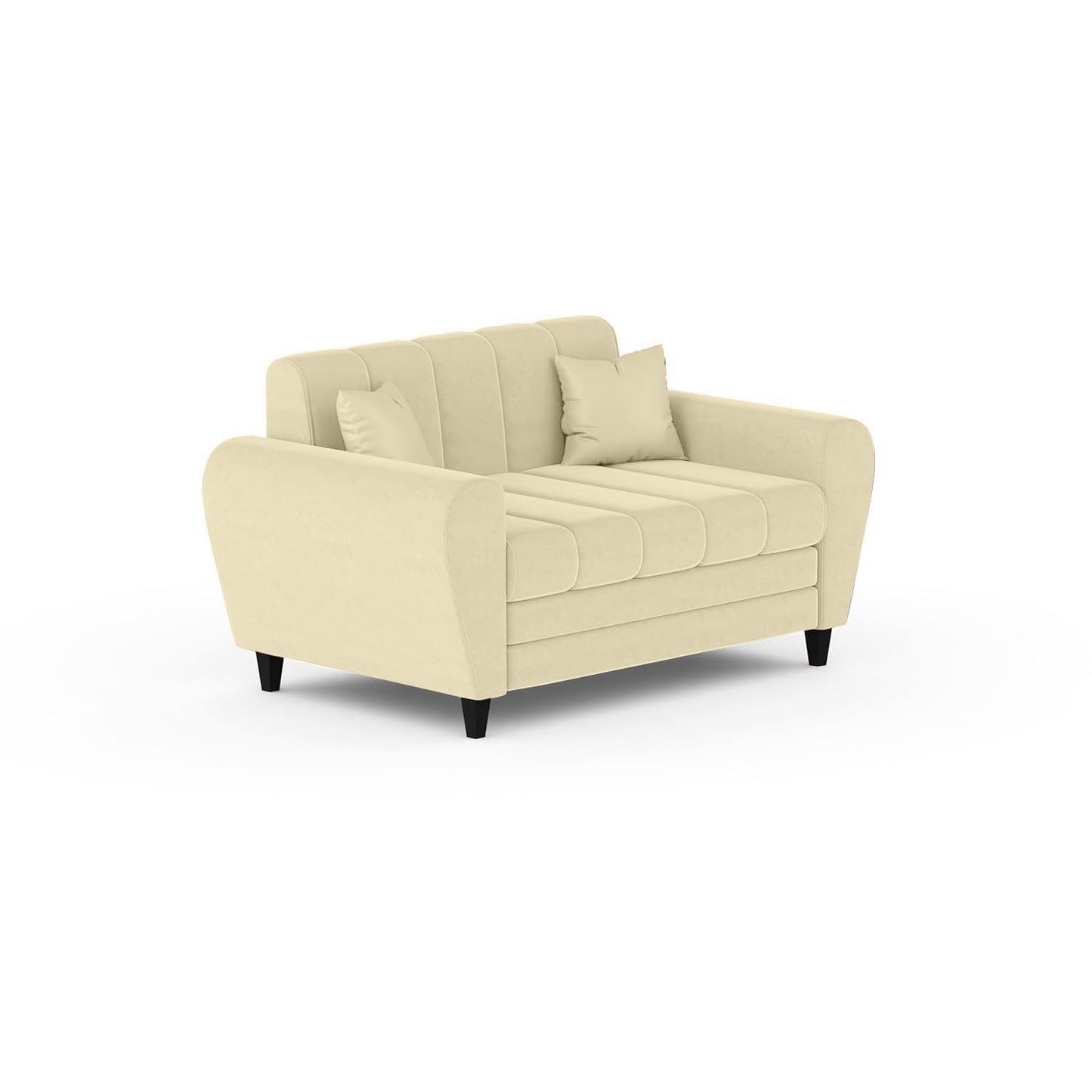 Bali 3 Seater Fabric Sofa with 2 Cushions | Wooden Fabric Sofa