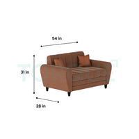 Bali 3 Seater Fabric Sofa with 2 Cushions | Wooden Fabric Sofa