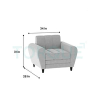 Bali 3 Seater Fabric Sofa with 2 Cushions | Wooden Fabric Sofa