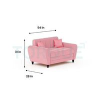 Bali 3 Seater Fabric Sofa with 2 Cushions | Wooden Fabric Sofa