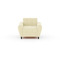 Bali 3 Seater Fabric Sofa with 2 Cushions | Wooden Fabric Sofa
