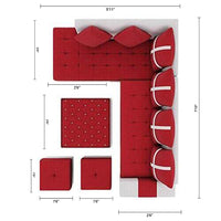 Jamestown L Shape Fabric Sofa Set For Living Room