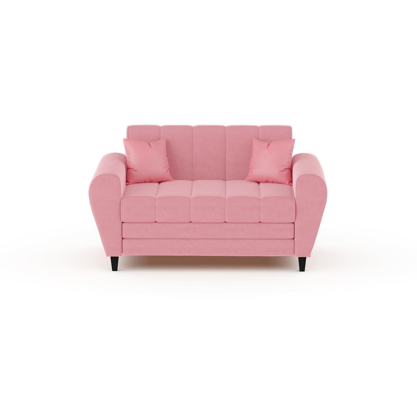 Bali 3 Seater Fabric Sofa with 2 Cushions | Wooden Fabric Sofa