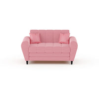 Bali 3 Seater Fabric Sofa with 2 Cushions | Wooden Fabric Sofa