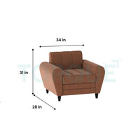 Bali 3 Seater Fabric Sofa with 2 Cushions | Wooden Fabric Sofa