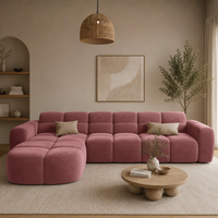 Aura 4 Seater L Shape Sofa for Living Room | Modern Premium Fabric Corner Sofa