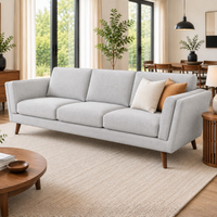 Saffron 3 Seater Premium Fabric Sofa for Living Room | Modern Upholstered Couch with Cushioned Seating