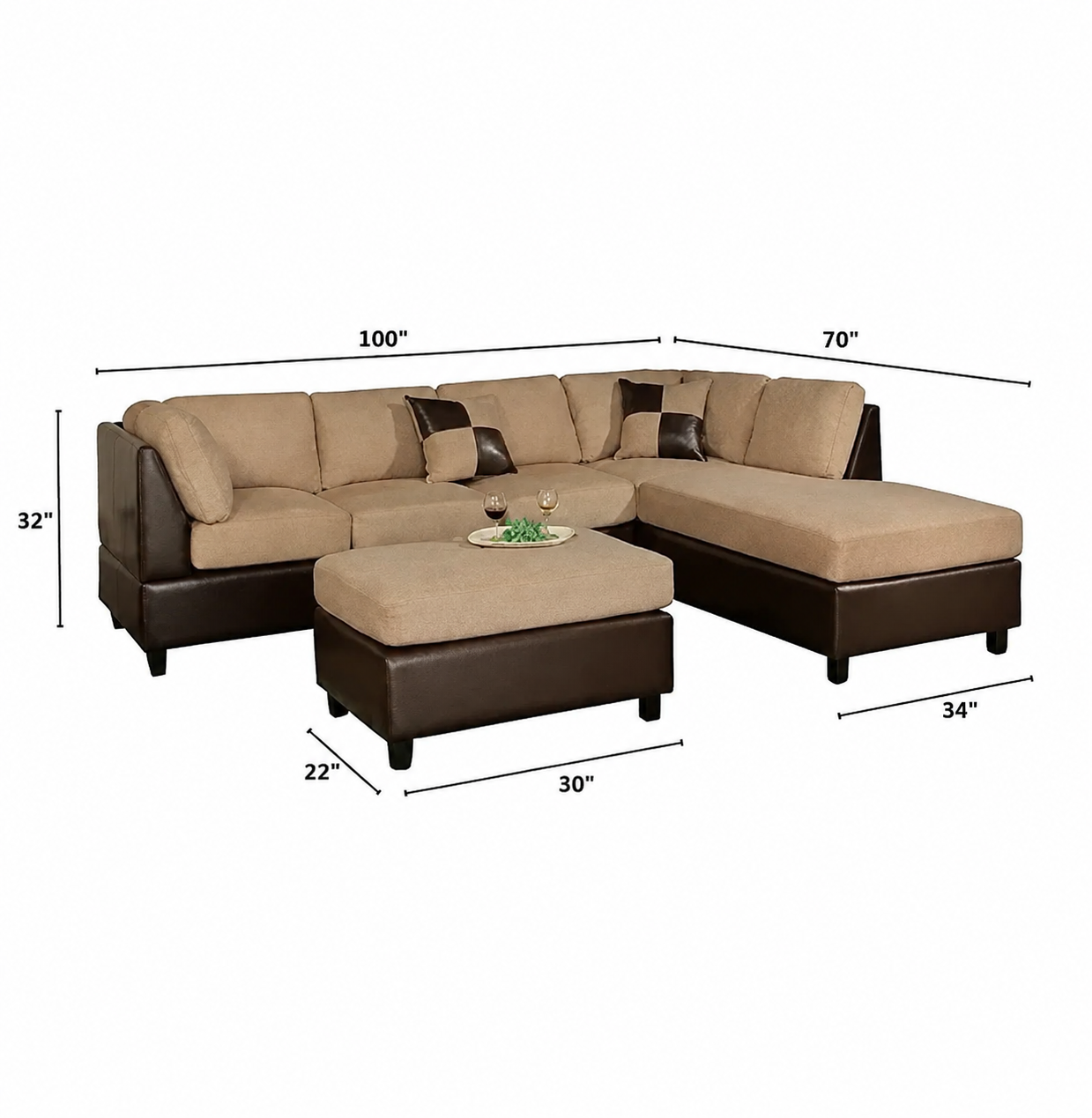 Jonathan L Shape 7 Seater Sofa for Living Room | Torque India Premium L Shape Sofa