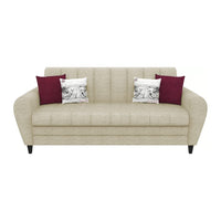 Bali 3 Seater Fabric Sofa with 2 Cushions | Wooden Fabric Sofa
