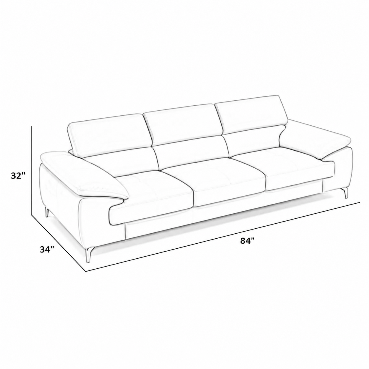 Renzo Leatherette Sofa For Living Room