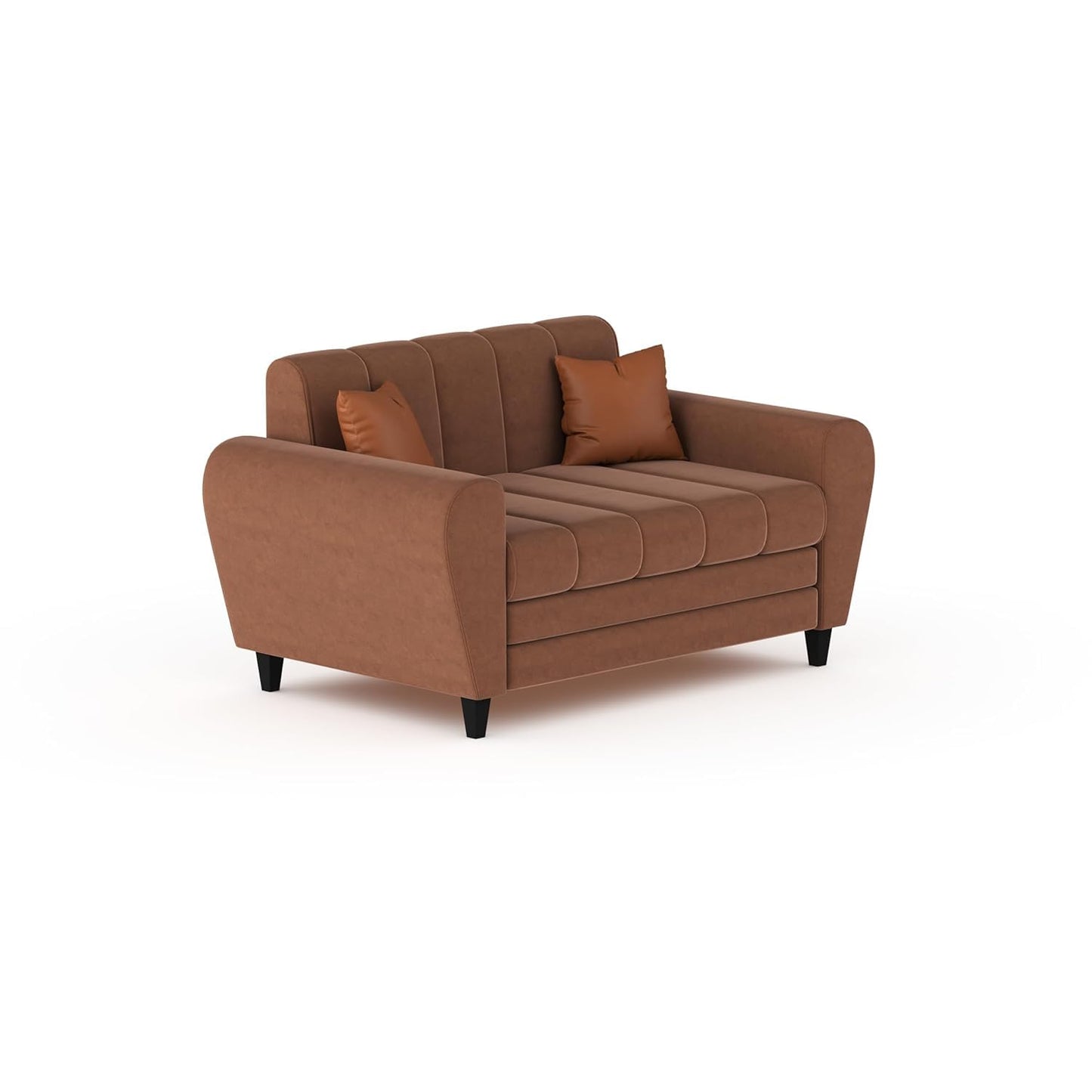 Bali 3 Seater Fabric Sofa with 2 Cushions | Wooden Fabric Sofa