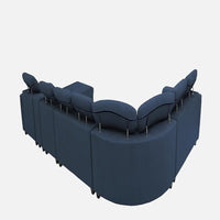 Arnold 8 Seater Sofa with Lounger and Cup Holder Beige | Corner Sofa Couch with Moveable Headrest | U Shape Sectional Sofa Set Living Room Office Home