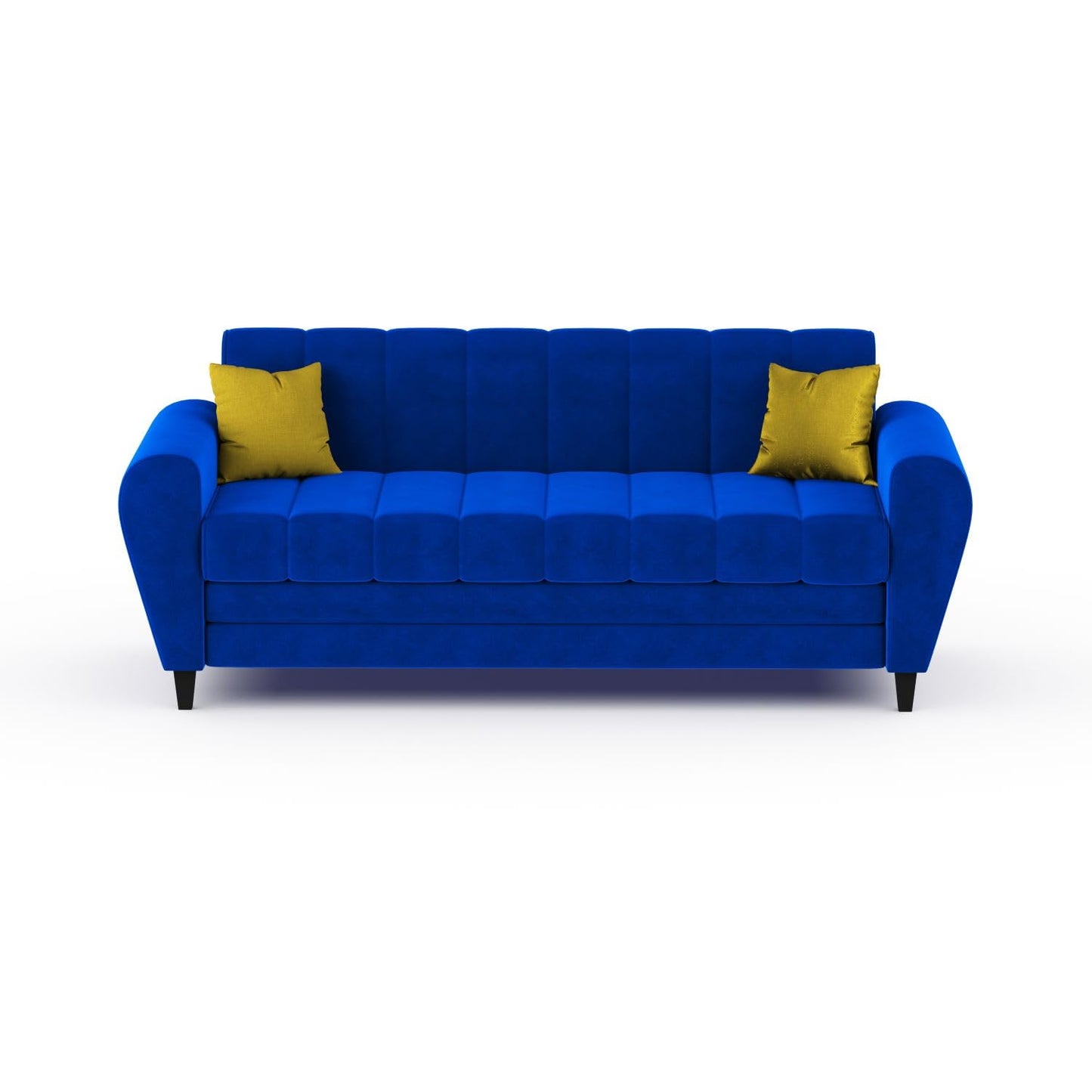 Bali 3 Seater Fabric Sofa with 2 Cushions | Wooden Fabric Sofa