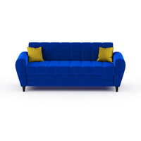 Bali 3 Seater Fabric Sofa with 2 Cushions | Wooden Fabric Sofa