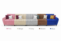 Bali 3 Seater Fabric Sofa with 2 Cushions | Wooden Fabric Sofa