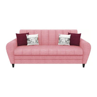 Bali 3 Seater Fabric Sofa with 2 Cushions | Wooden Fabric Sofa