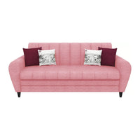 Bali 3 Seater Fabric Sofa with 2 Cushions | Wooden Fabric Sofa