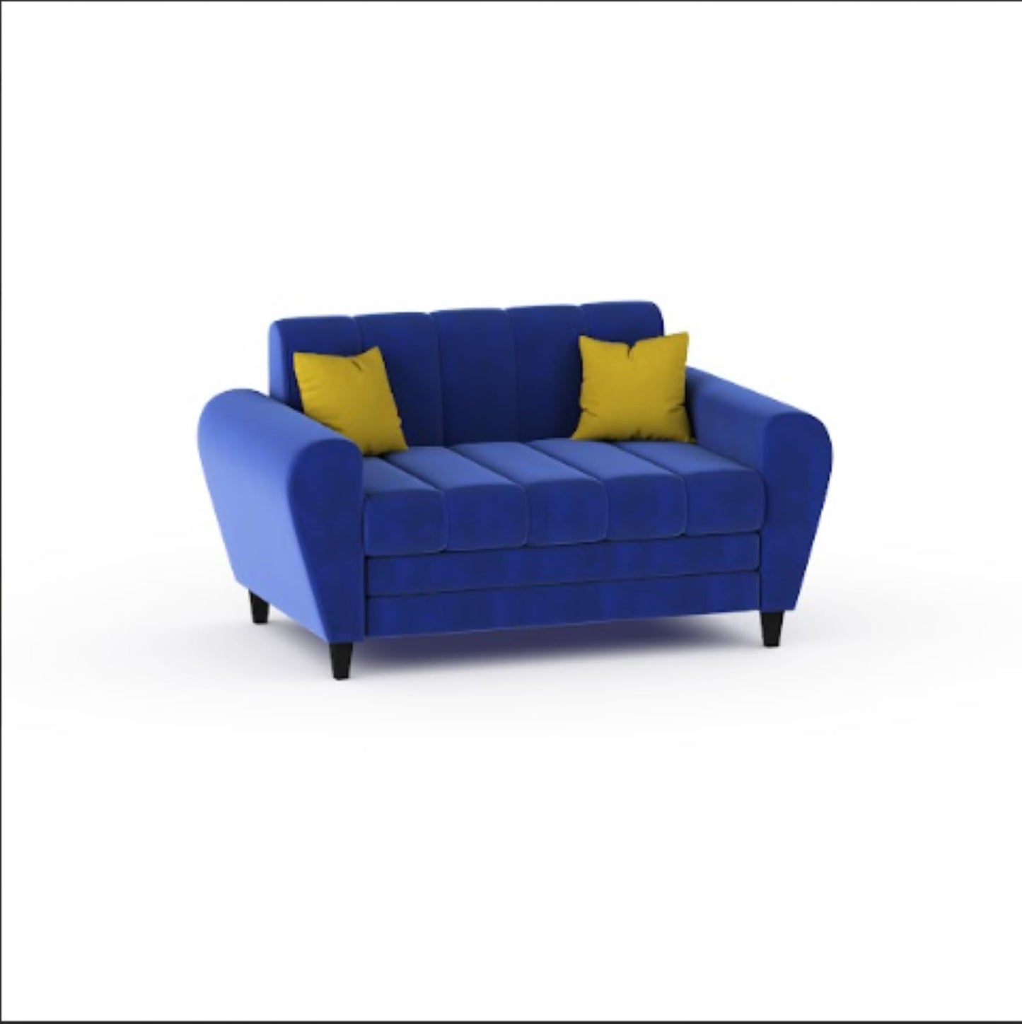 Bali 3 Seater Fabric Sofa with 2 Cushions | Wooden Fabric Sofa