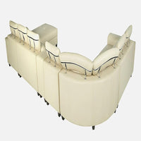 Arnold 8 Seater Sofa with Lounger and Cup Holder Beige | Corner Sofa Couch with Moveable Headrest | U Shape Sectional Sofa Set Living Room Office Home