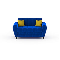 Bali 3 Seater Fabric Sofa with 2 Cushions | Wooden Fabric Sofa