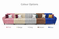Bali 3 Seater Fabric Sofa with 2 Cushions | Wooden Fabric Sofa