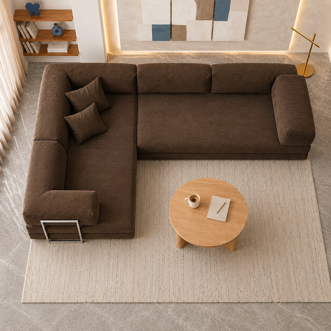 Vegas Modern Sofa Cum Bed with Premium Lounge Comfort – Luxury Convertible Fabric Sofa
