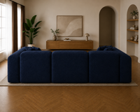 Modura 4 Seater Modern Curved Sectional Sofa with Ottoman  Cream L-Shaped Modular Couch