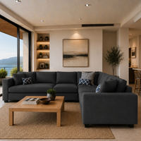 Alston Fabric L Shape 5 Seater Corner Sofa | Modern Living Room Sofa