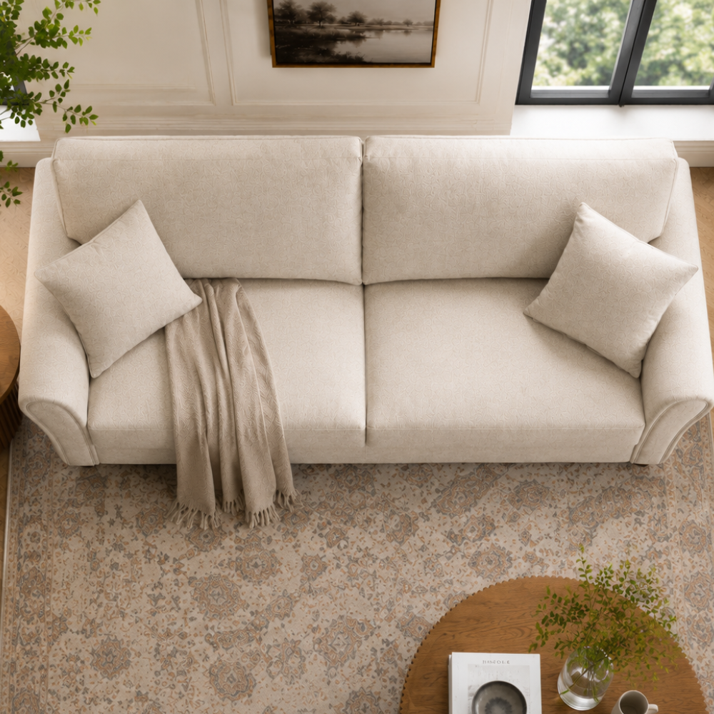 Penny 3 Seater Fabric Sofa – Modern Wooden Frame Living Room Couch