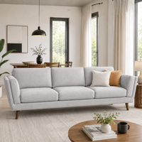 Saffron 3 Seater Premium Fabric Sofa for Living Room | Modern Upholstered Couch with Cushioned Seating